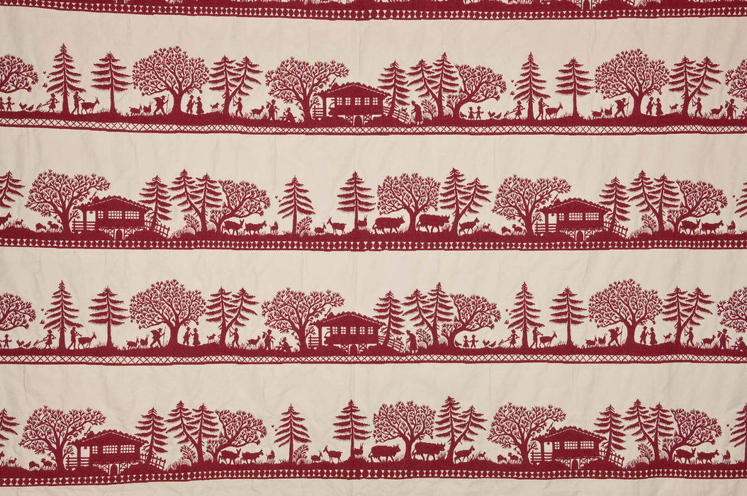 Pierre Frey Salvia Rouge Givre Fabric Sample F2603003