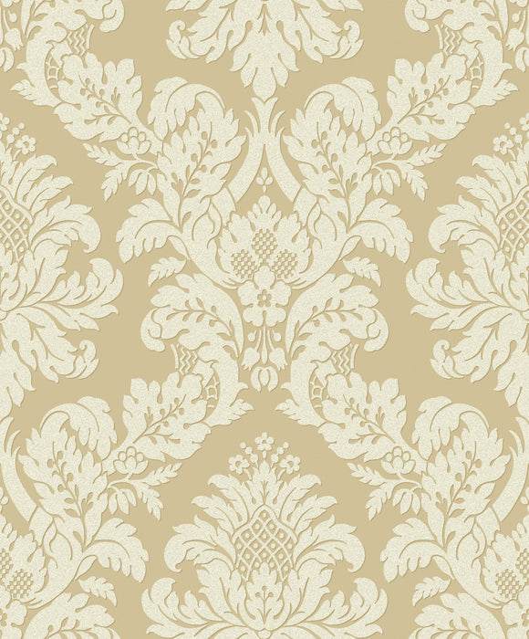Seabrook Designs Classic Damask Gold Wallpaper Sample UK10483