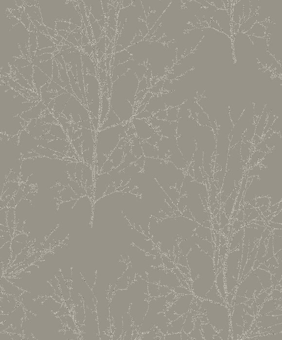 Seabrook Designs Bead Branches Graphite Wallpaper Sample UK11508