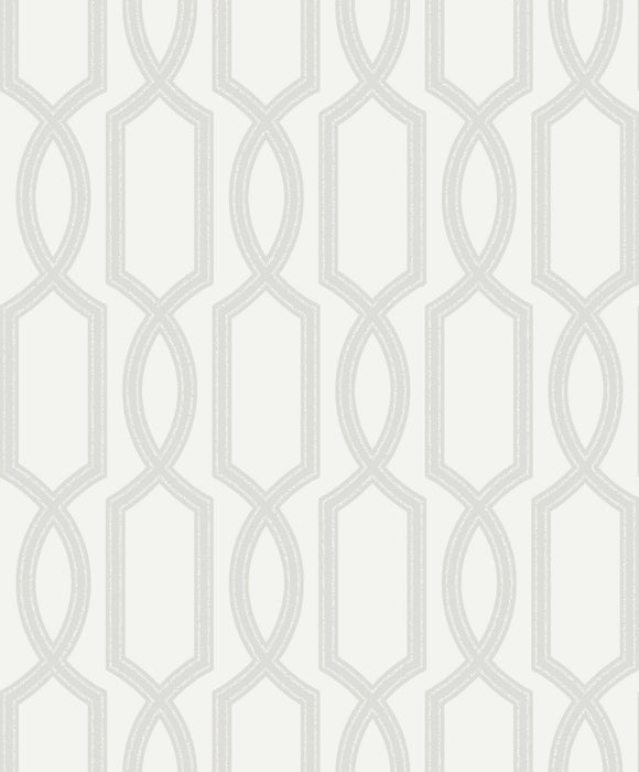 Seabrook Designs Bead Trellis Ivory Wallpaper Sample UK11703