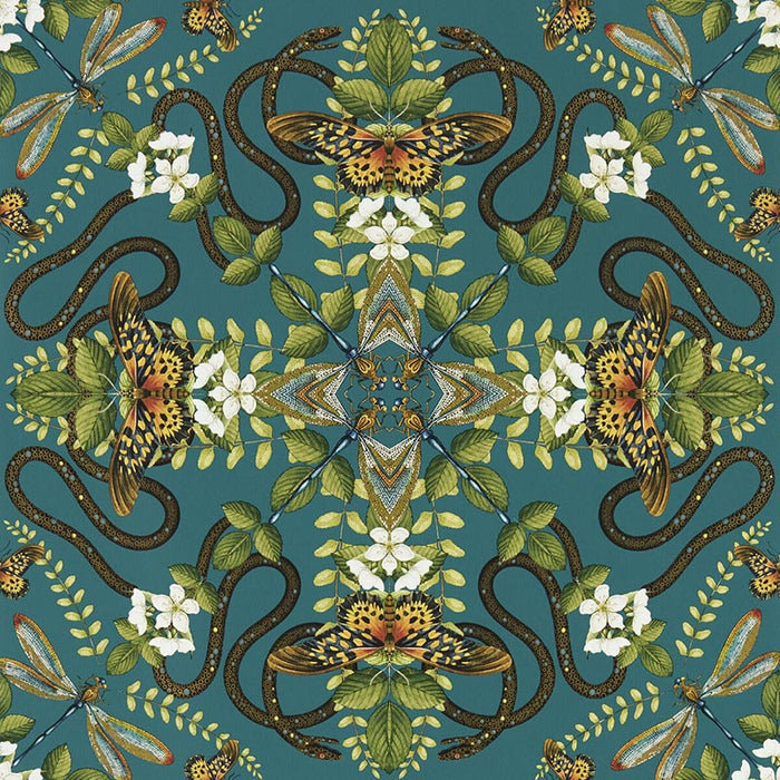 Clarke & Clarke Emerald Forest Wp Teal Wallpaper W0129/05.CAC.0