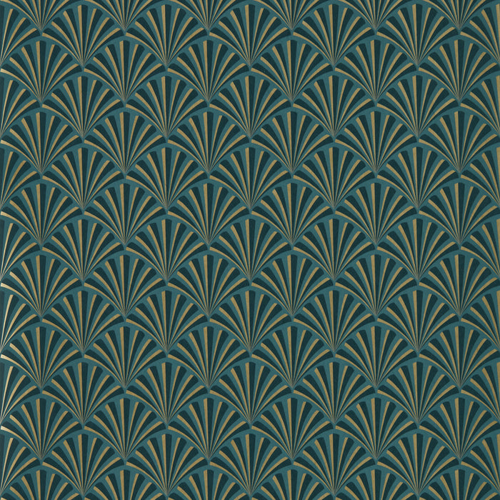 Clarke & Clarke Chrysler Teal Wp Wallpaper W0164/04.CAC.0