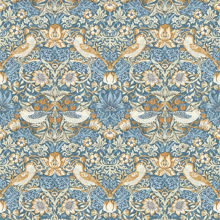 Clarke & Clarke Strawberry Thief Denim Wp Wallpaper Sample W0171/02.CAC.0