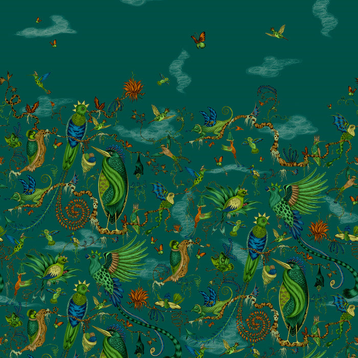 Clarke & Clarke Cloud Forest/Teal Wp Wallpaper Sample W0200/02.CAC.0