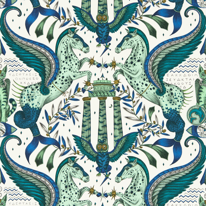 Clarke & Clarke Odyssey Mythos Olive Wp Wallpaper Sample W0215/01.CAC.0