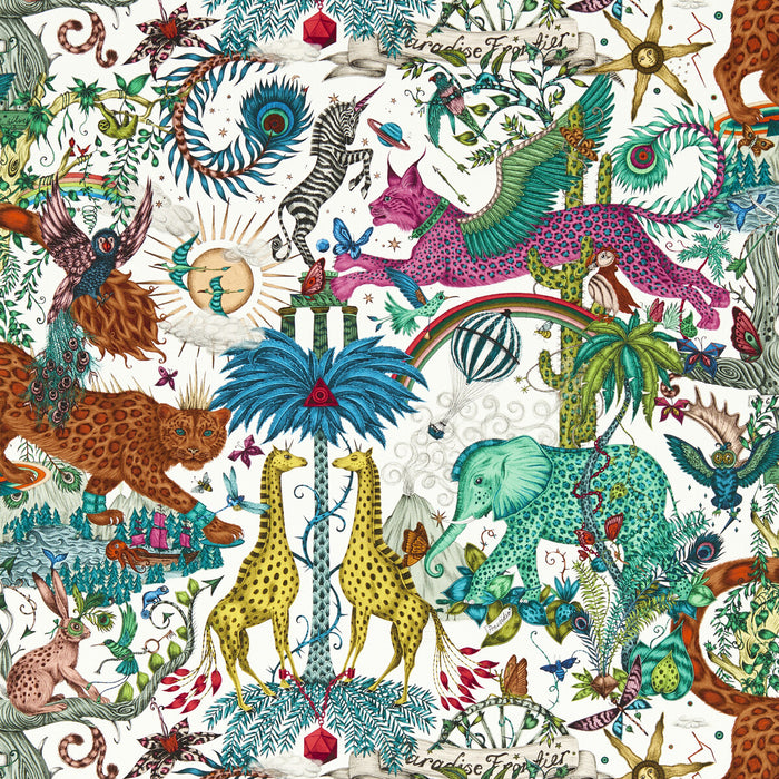 Clarke & Clarke Paradise Lost Ivory Wp Wallpaper Sample W0216/03.CAC.0