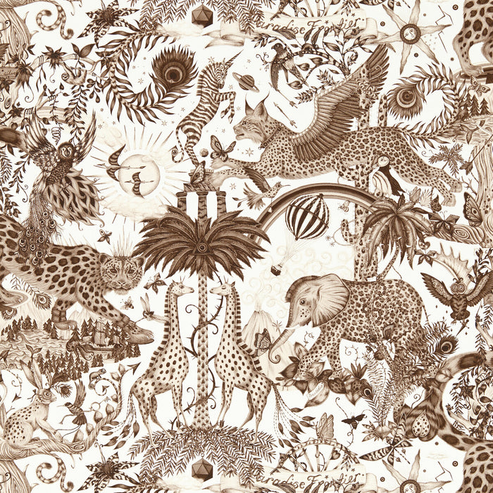 Clarke & Clarke Paradise Lost Sepia Wp Wallpaper Sample W0216/04.CAC.0