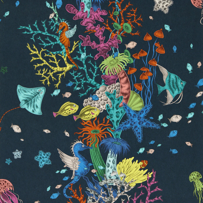 Clarke & Clarke Seaforest Navy Wp Wallpaper Sample W0218/04.CAC.0