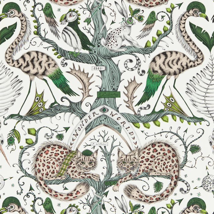 Clarke & Clarke Wonder World Emerald Wp Wallpaper Sample W0219/03.CAC.0