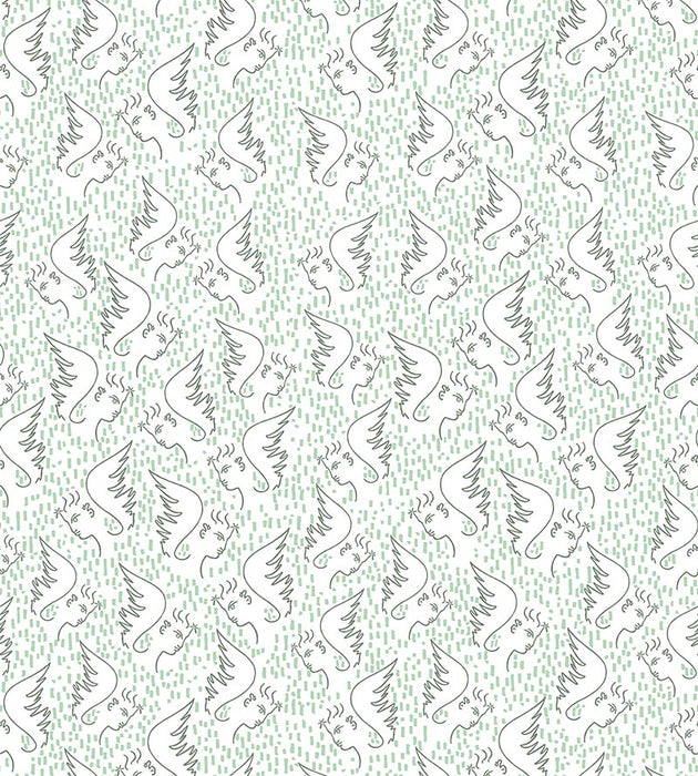 Lelievre Figure D'Ange Celadon Wallpaper WH064660003