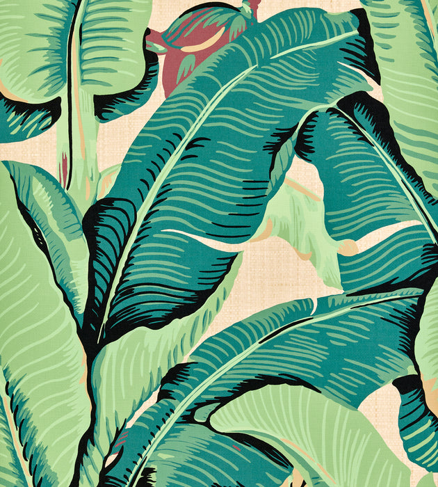 Hinson Hinson Palm - Paperweave Green On Straw Wallcovering Sample WHN440030001