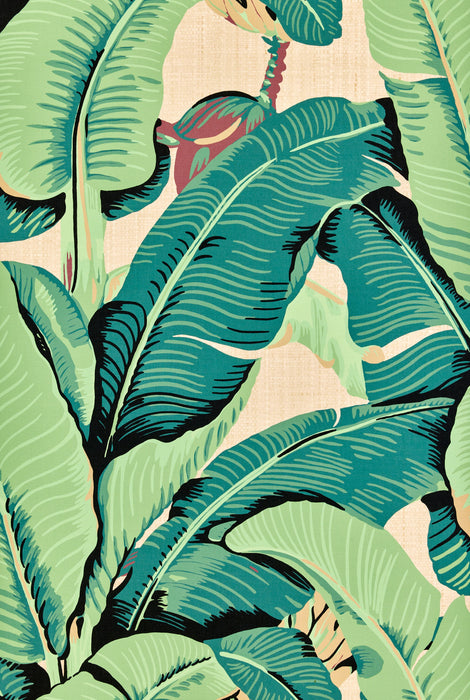 Hinson Hinson Palm - Paperweave Green On Straw Wallpaper Sample WHN440030001