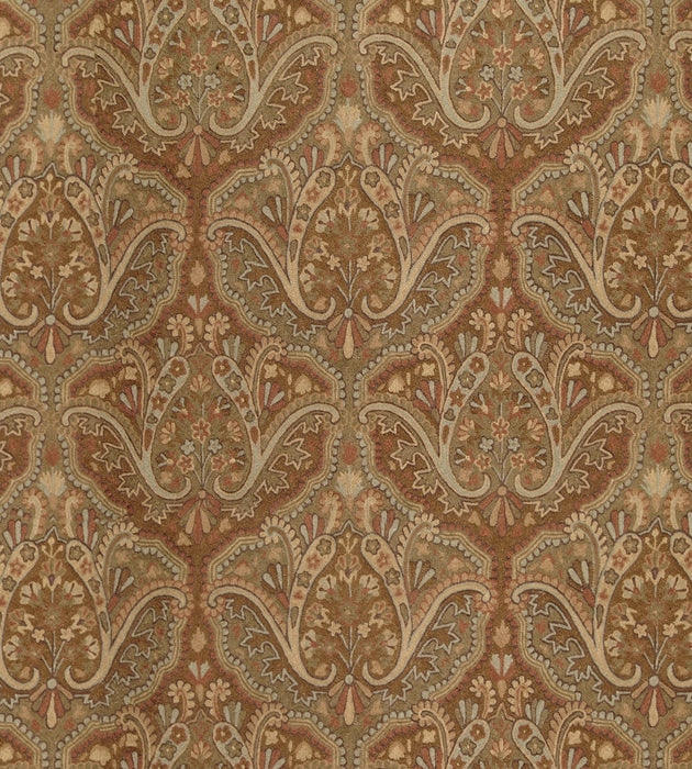 Old World Weavers Shaldar Crewel Brown Fabric WI20000001