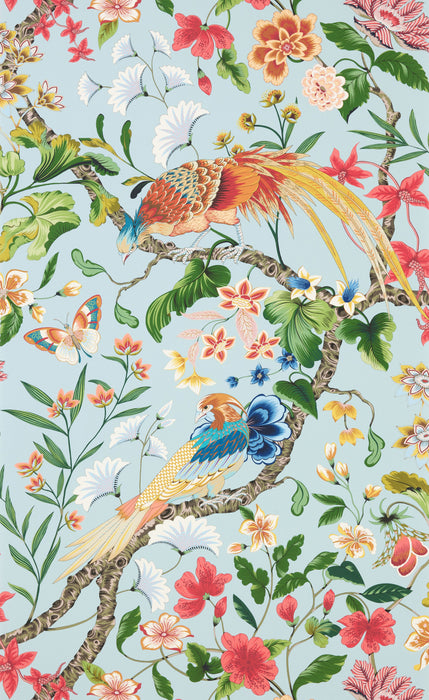 Old World Weavers Botany Bay Sky Multi Wallpaper Sample WJR6822D0001