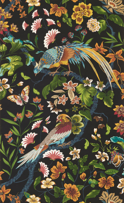 Old World Weavers Botany Bay Black Ruby Wallpaper Sample WJR6822D0002