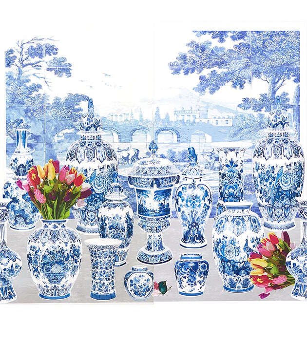 Nicolette Mayer Garniture Scenic - Tulips Neutral - Left Panel Wallpaper WNMGSTL0001