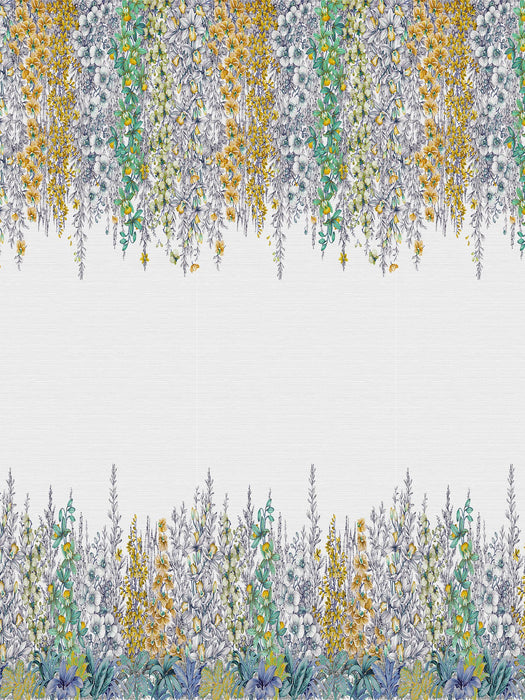 Nicolette Mayer Orchid Garden - Panel Gold Robin''s Egg Wallpaper Sample WNMORCH0001