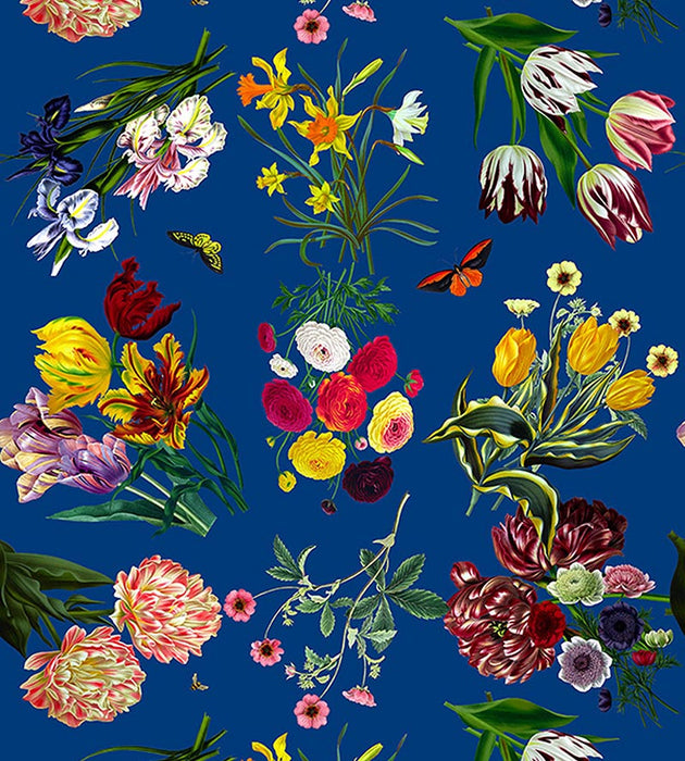Nicolette Mayer Flora & Fauna Blue Wallpaper WNMFLOR0004