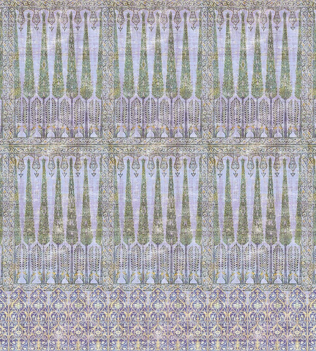 Nicolette Mayer Topkapi Garden - Panel Gold Purple Wallpaper WNMTOPK1017