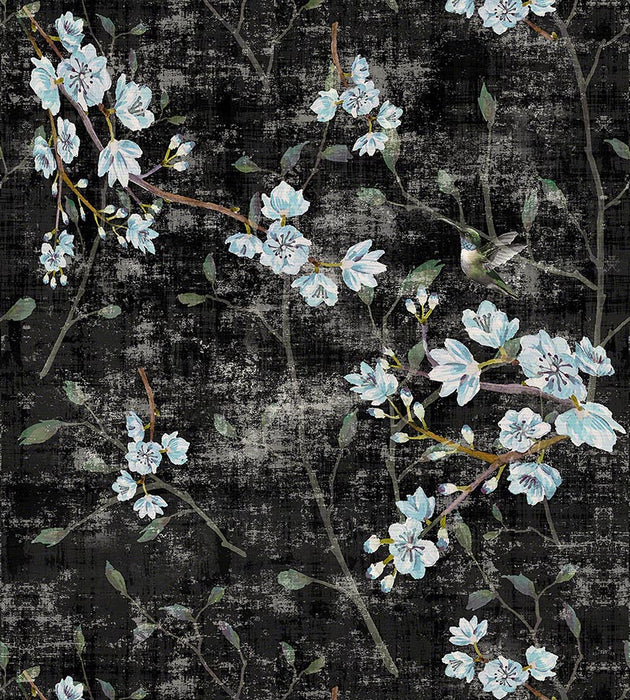 Nicolette Mayer Blossom Fantasia Black Blue Wallpaper WNMBLOS1058
