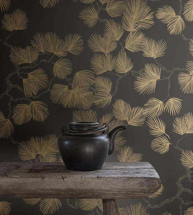 Sandberg Pine Black Wallpaper WSB08040099