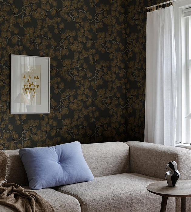 Sandberg Pine Black Wallpaper WSB08040099