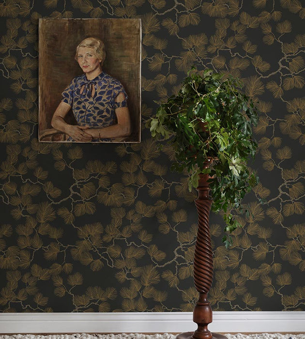 Sandberg Pine Black Wallpaper WSB08040099