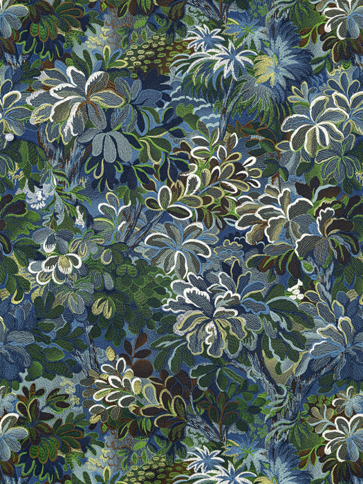 Old World Weavers Ridge Edge Midnight Leaf Wallpaper Sample WWWP885900003