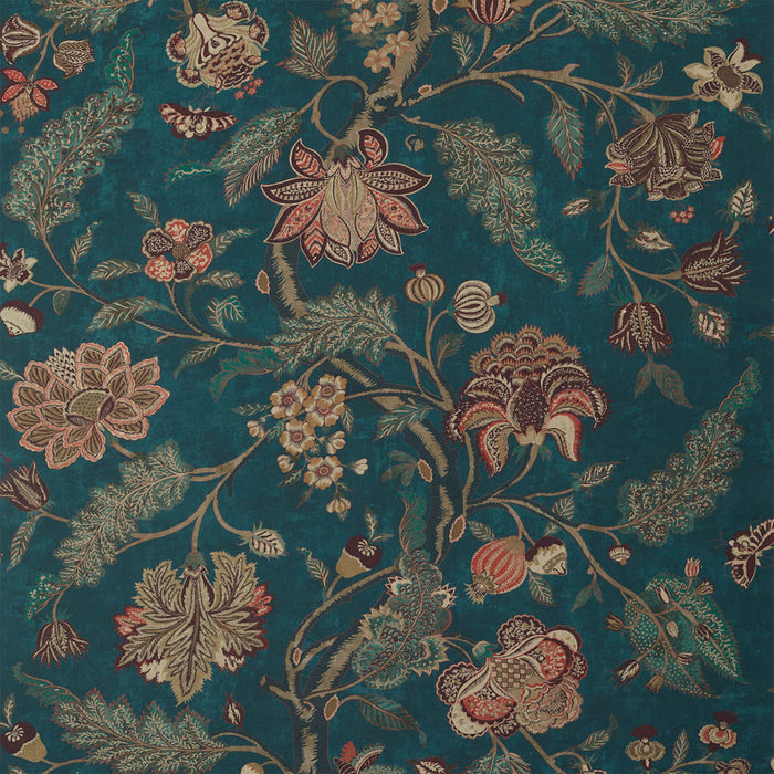 Zoffany Indienne Print Prussian Blue/Koi Fabric Sample ZAQF322698