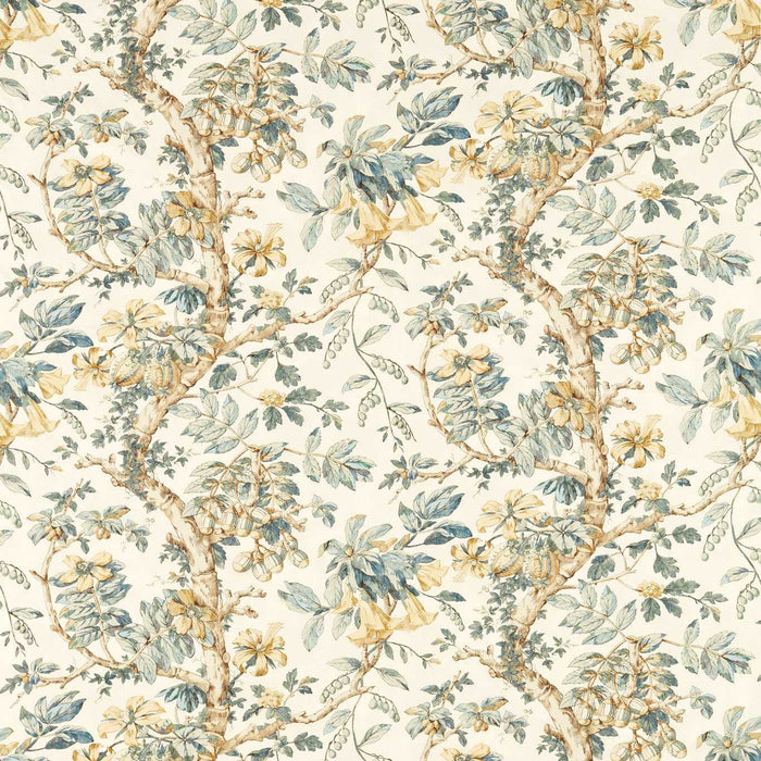 Zoffany Coromandel Print Stockholm Blue Fabric Sample ZART322757