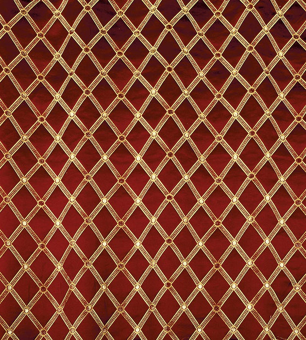 Old World Weavers Reale Diamond Cherry Gold Fabric Sample ZAREAL2128