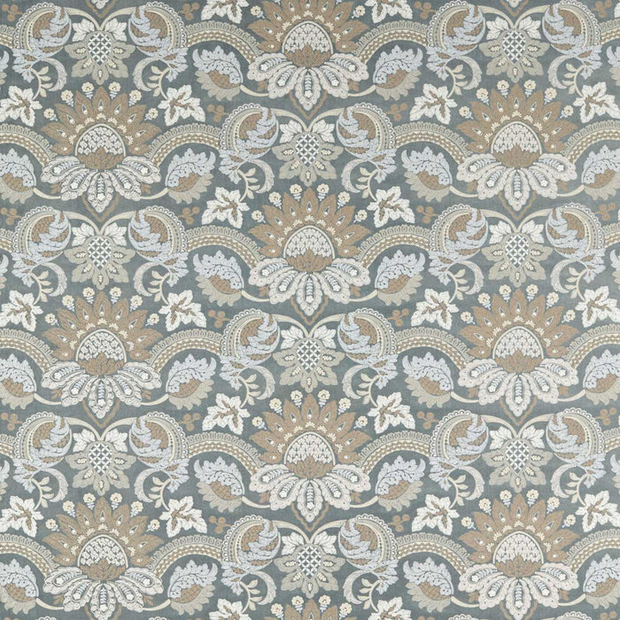 Zoffany Pomegranate Velvet Wedgwood Blue/Silver Fabric Sample ZDEV333314