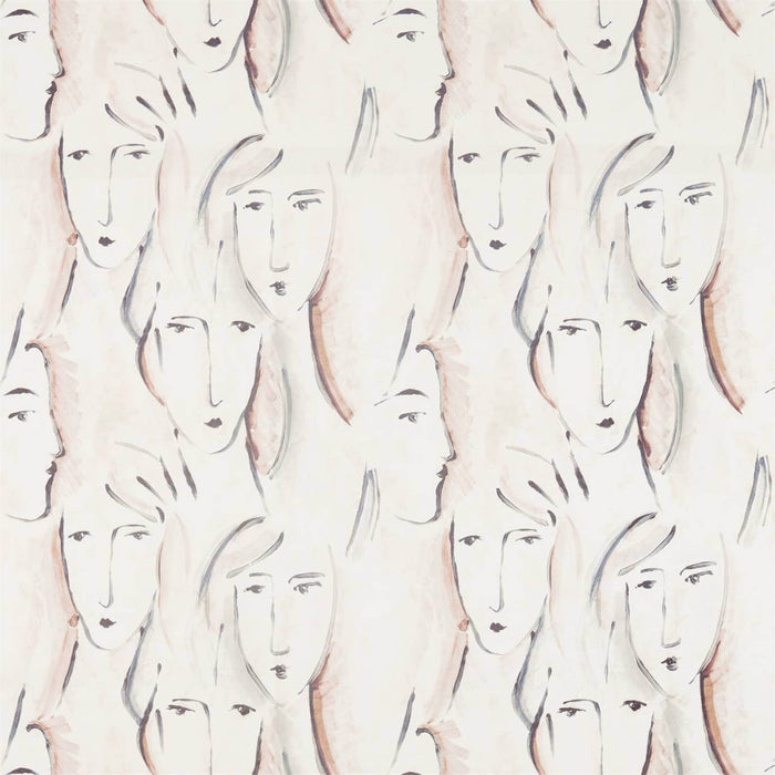 Zoffany Les Dames Rose Quartz / Ink Fabric Sample ZICO322674