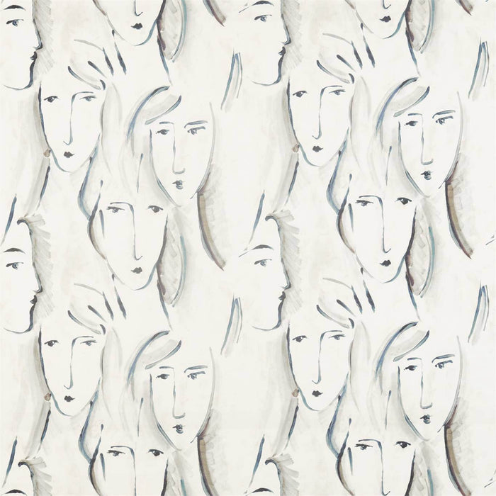 Zoffany Les Dames Charcoal Fabric Sample ZICO322676