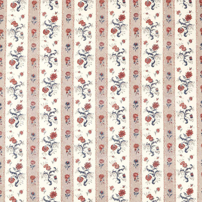 Zoffany Papaver Stripe Indigo/Madder Fabric ZINF322777