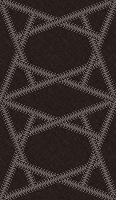Seabrook Designs Layered Lines Ebony Wallpaper Sample ZN50403