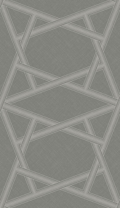 Seabrook Designs Layered Lines Silver Wallpaper Sample ZN50410