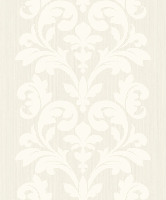 Seabrook Designs Bold Damask Off-white Wallpaper Sample ZN50603