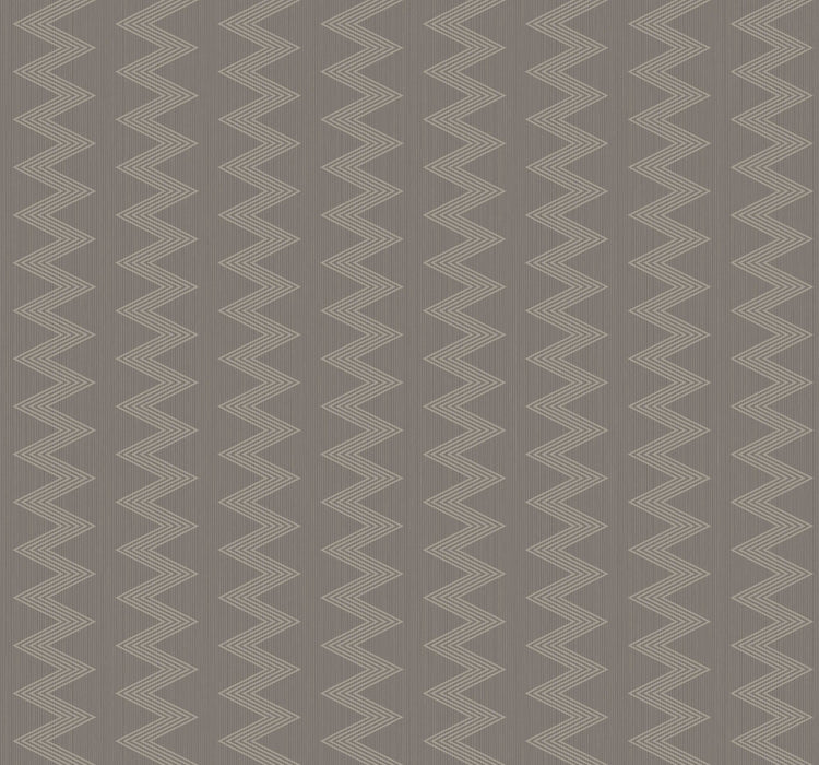 Seabrook Designs Zig Zag Metallic Silver And Beige Wallpaper Sample ZN51700