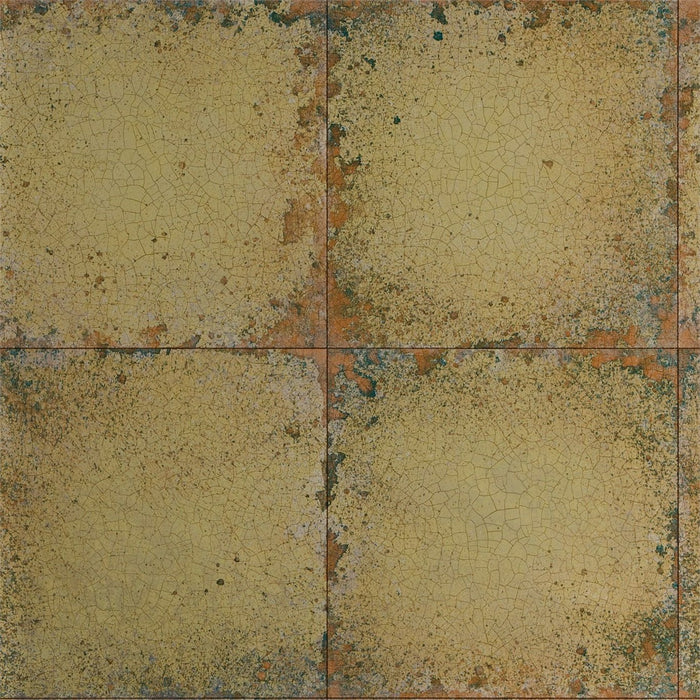 Zoffany Lustre Tile Gold 310984 Wallpaper Sample ZQUA310984