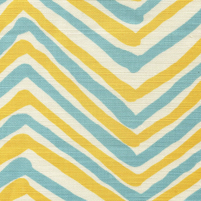 Alan Campbell Zig Zag Multi Color Turquoise Yellow Fabric AC950-10
