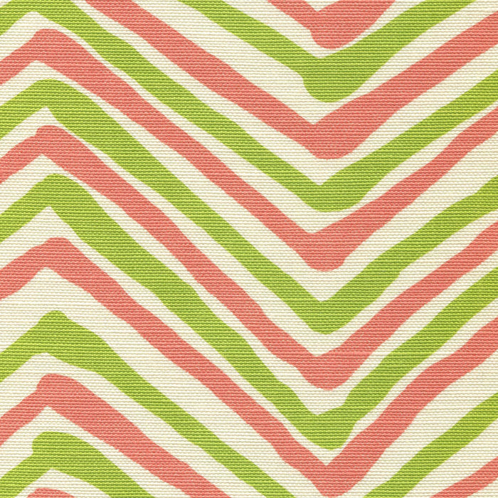 Alan Campbell Zig Zag Multi Color Coral Jungle Green Fabric AC950-08