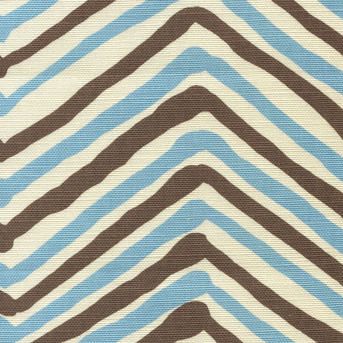 Alan Campbell Zig Zag Multi Color New Blue New Brown Fabric AC950-05