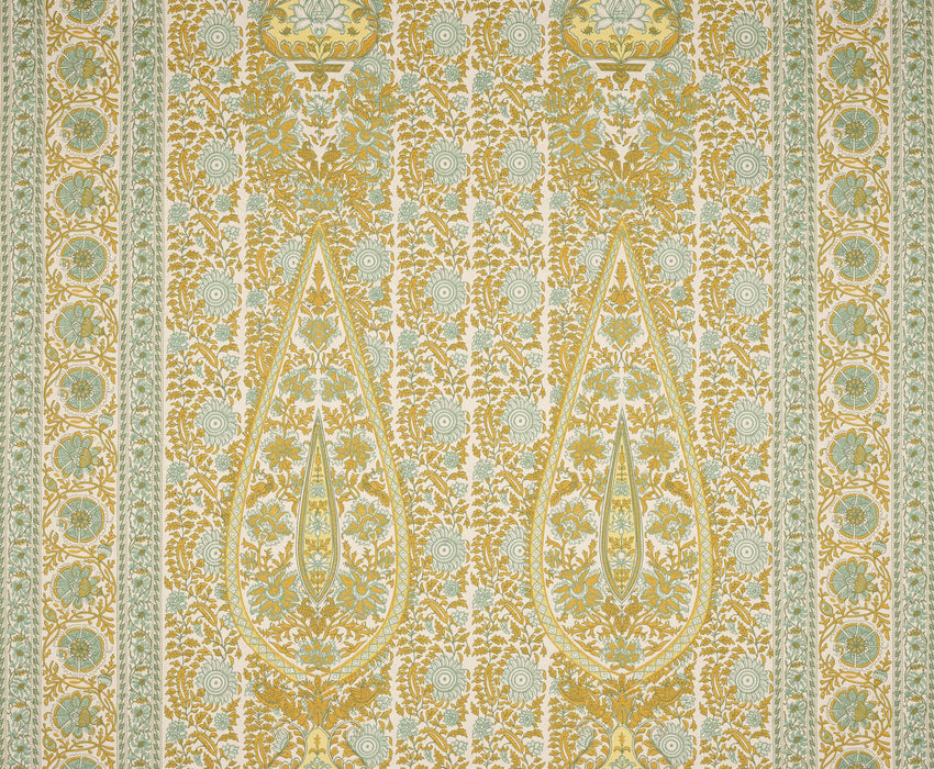 Braquenie Kalamkar Broderie Citron Fabric Sample B7623002