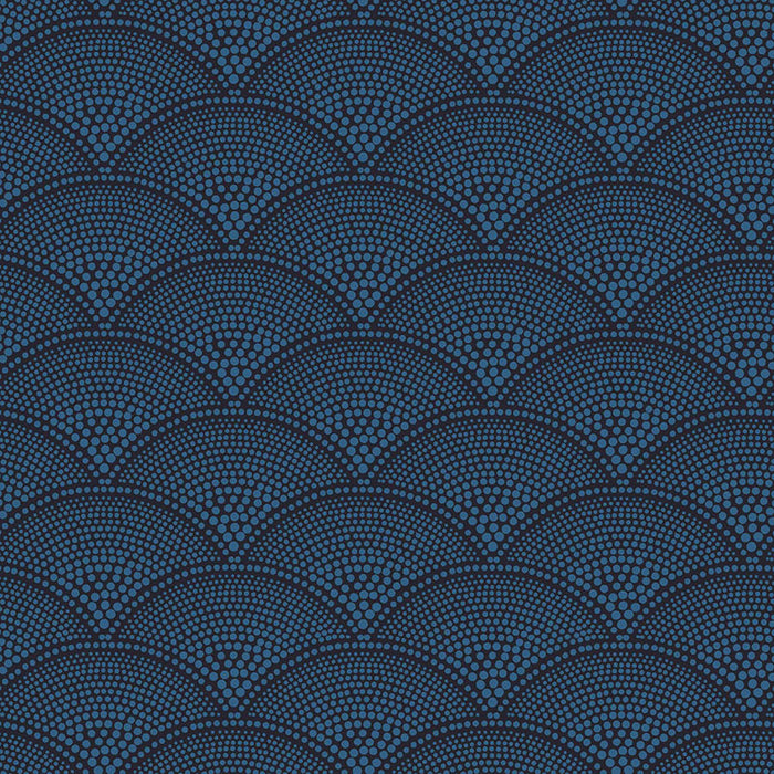 Cole & Son Feather Fan Hyac On Char Fabric Sample F111/8028.CS.0