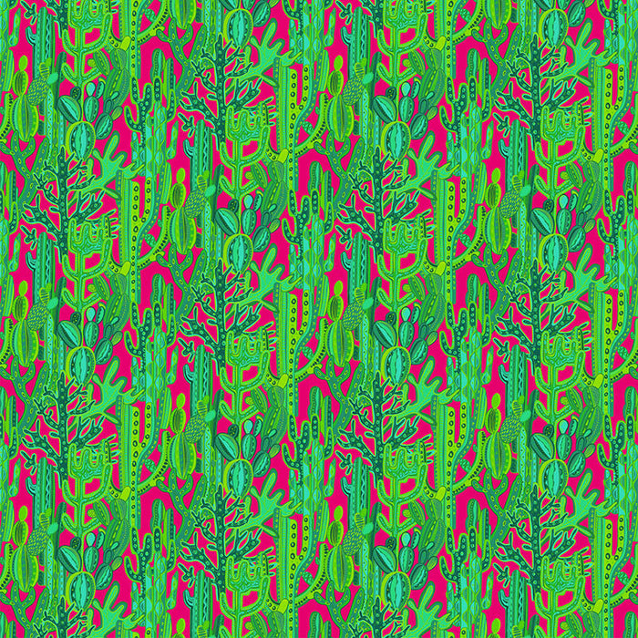 Gaston Y Daniela Cactus Rosa/Verde Fabric Sample GDT5491.002.0