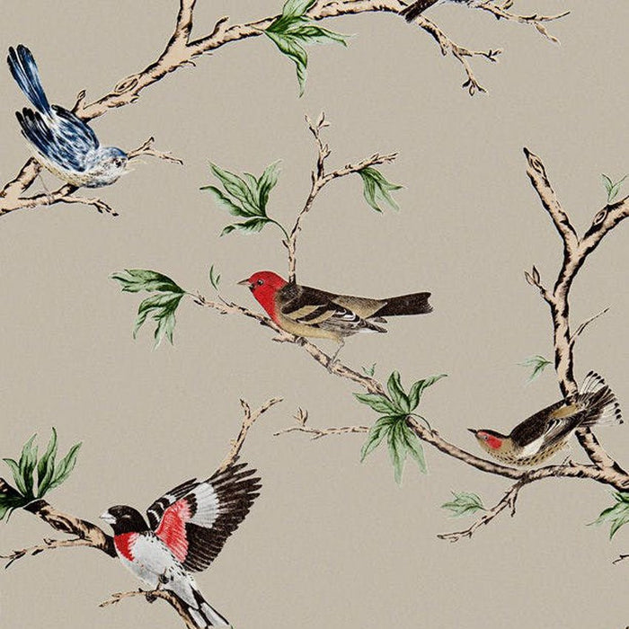 Gaston Y Daniela Villa Fiori Tostado/Negro Wallpaper Sample GDW5104.004.0