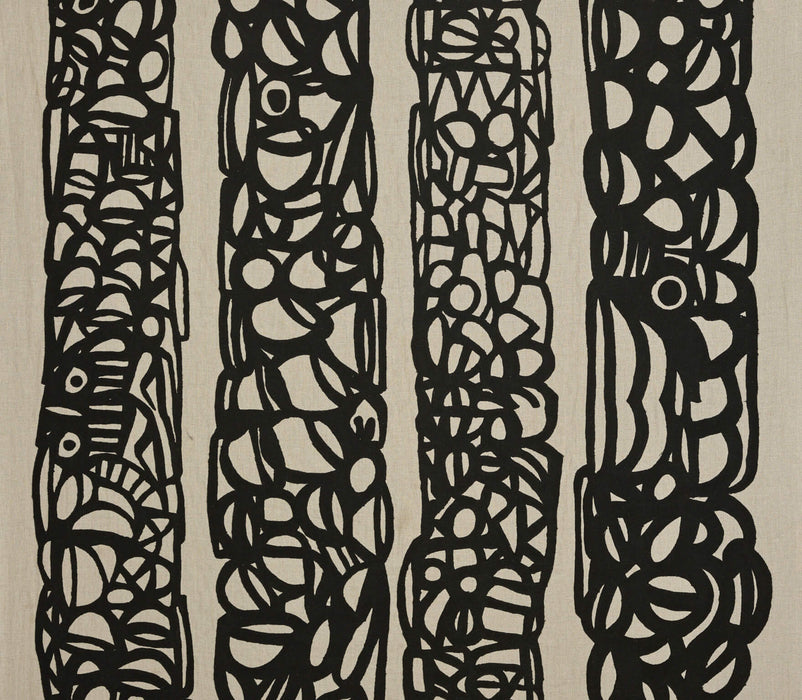 Pierre Frey Totem Noir Fabric F3374001