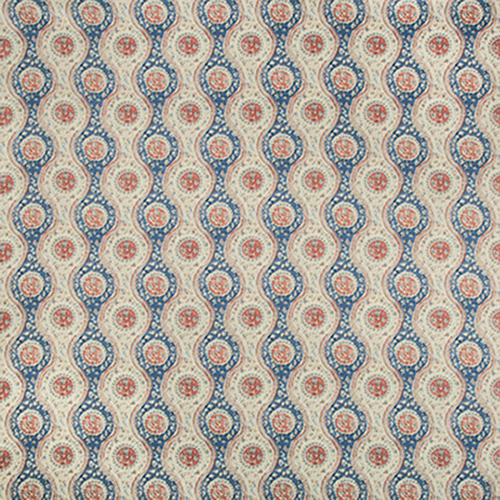Brunschwig & Fils Nadari Print Blue/Red Fabric Sample 8019129.519.0