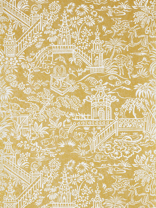 Pierre Frey Les Pagodes Or Wallpaper FP761006
